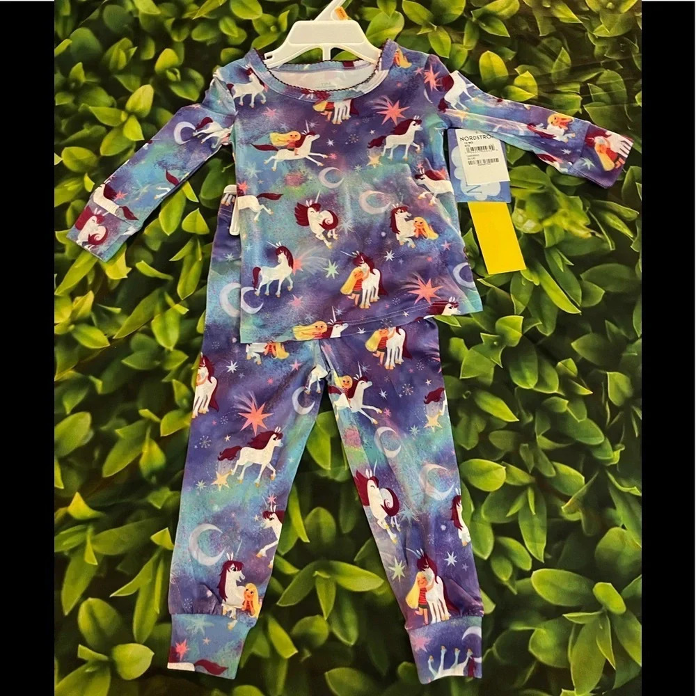 Uni the Unicorn Blue & Purple Unicorns Pajama Set, 12 months, NWT​ - Picture 3 of 6